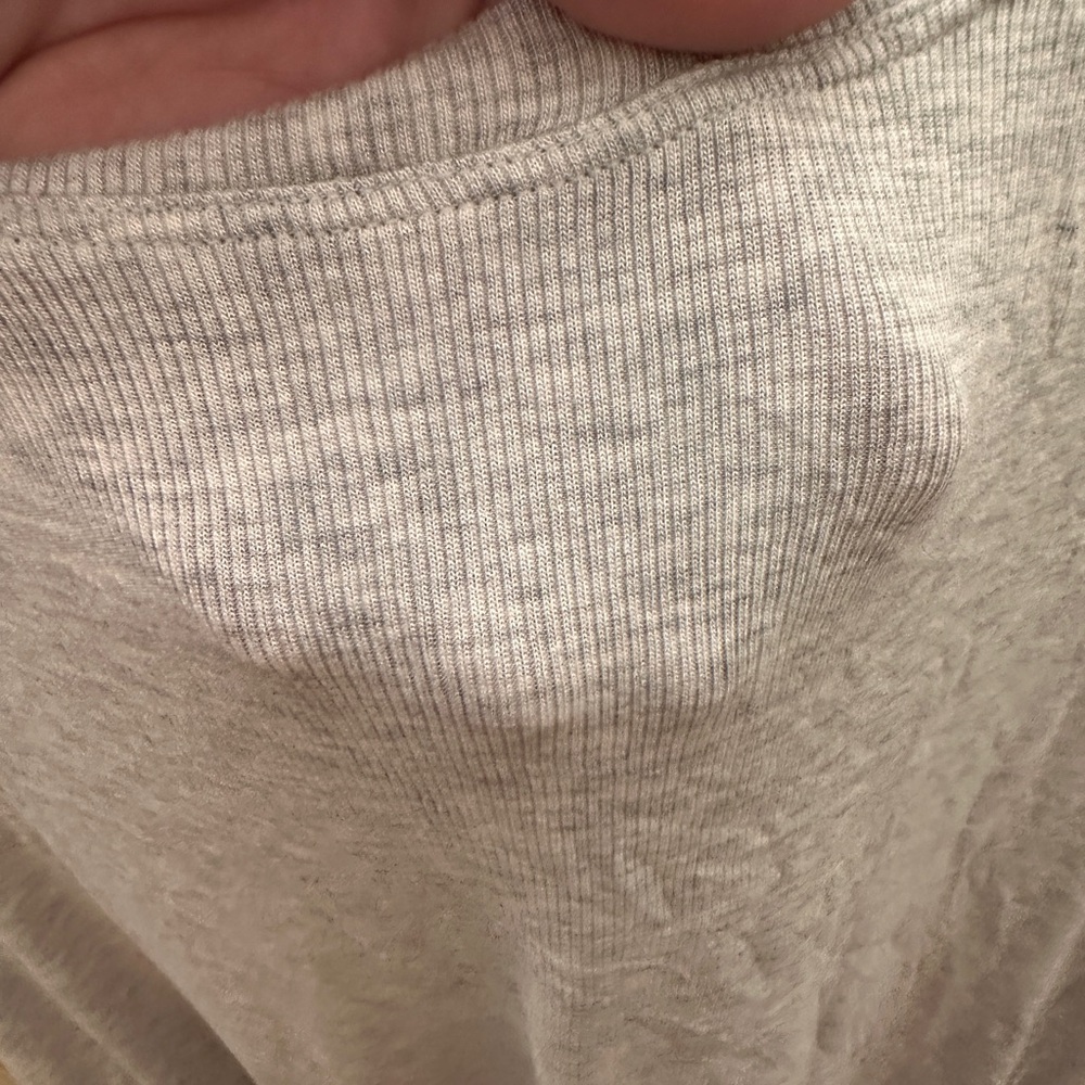 Athleta Light Gray Ribbed Tee - Picture 3 of 6